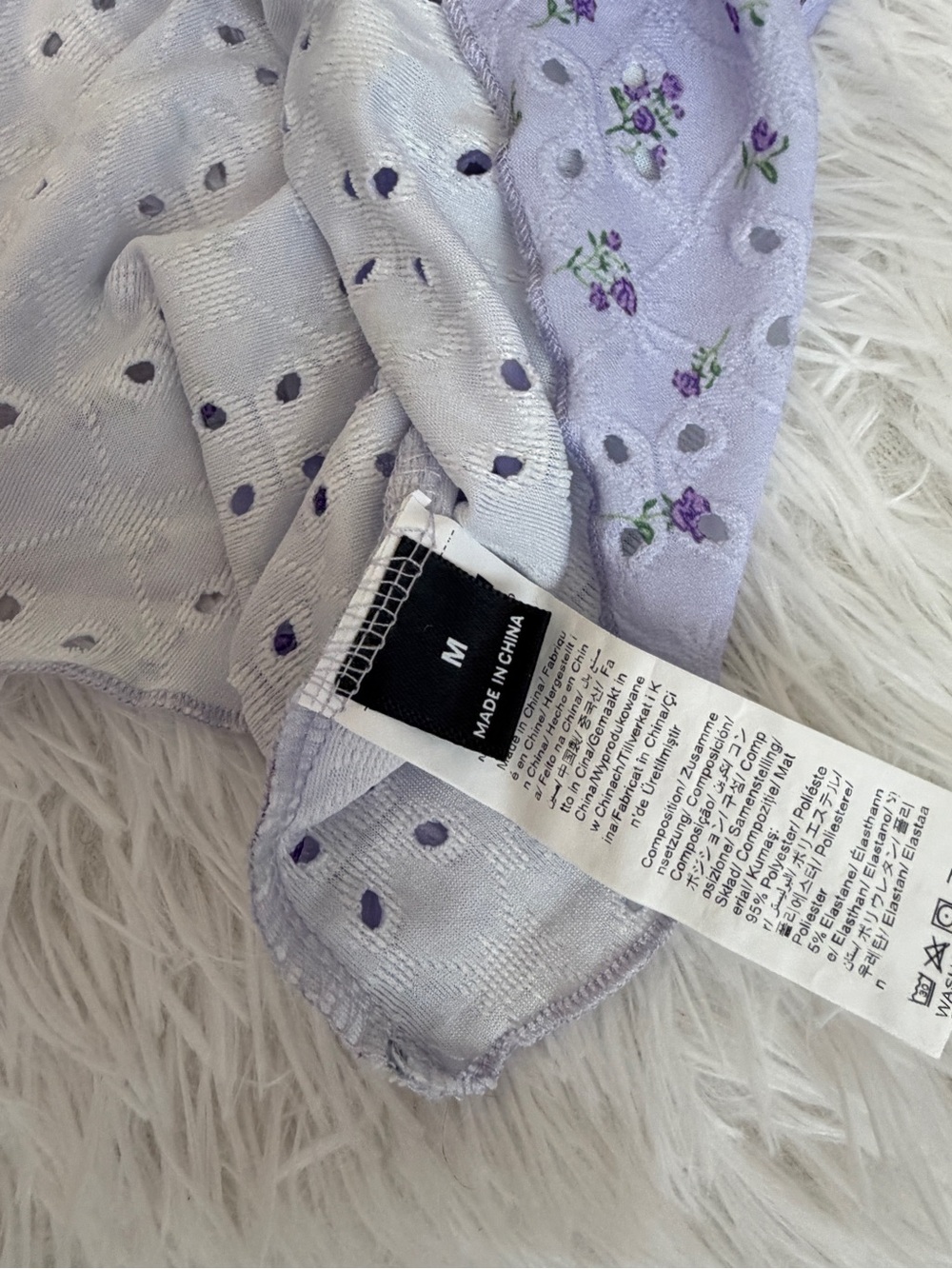 NWT Ditsy Floral Hollow V-Neck Sexy Backless Camisole Top Sweet Purple -medium - Picture 6 of 6